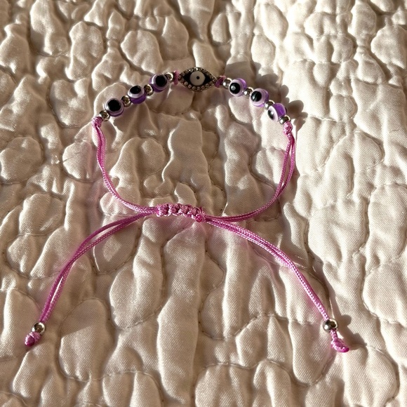 Purple evil eye adjustable bracelet - Picture 1 of 1